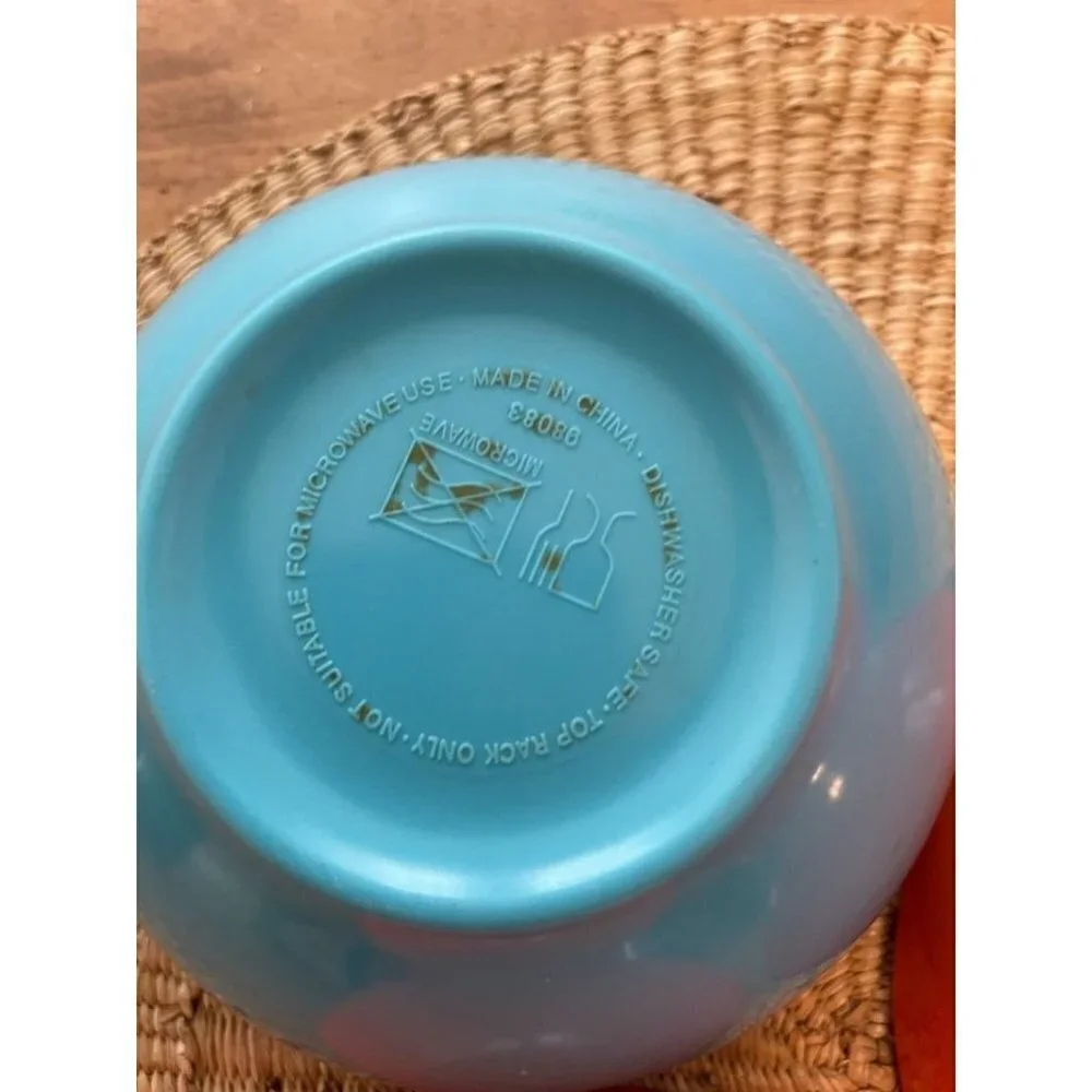 Precidio Melamine Floral Orange Bowls & Blue Bowl